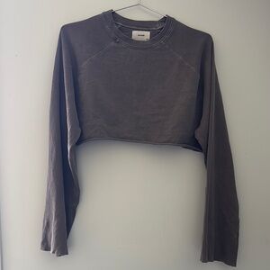 Joah Brown Long Sleeve Crop Top